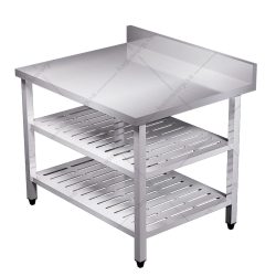 Bàn inox 3 tầng đột lỗ có thành