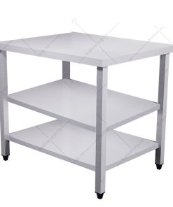 Bàn inox 3 tầng, kệ phẳng dài 1m