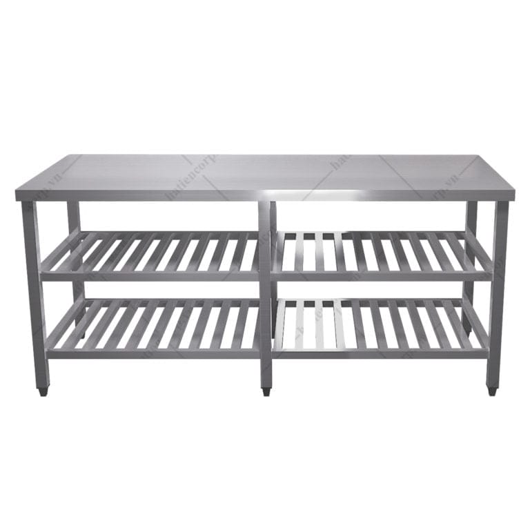 Bàn inox 3 tầng kệ thanh