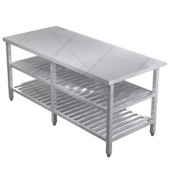 Bàn inox 3 tầng kệ thanh