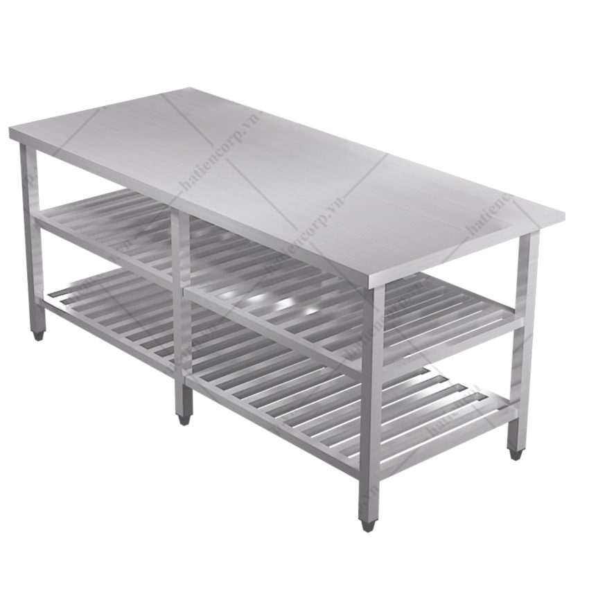 Bàn inox 3 tầng kệ thanh