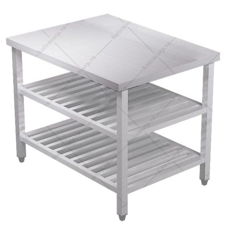 Bàn inox 3 tầng kệ thanh