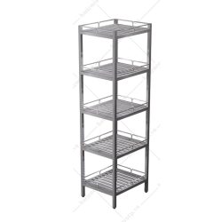 Kệ inox 5 tầng - Kệ thanh có lan can
