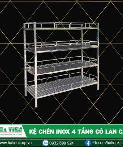 kệ chén 4 tầng inox, kệ thanh