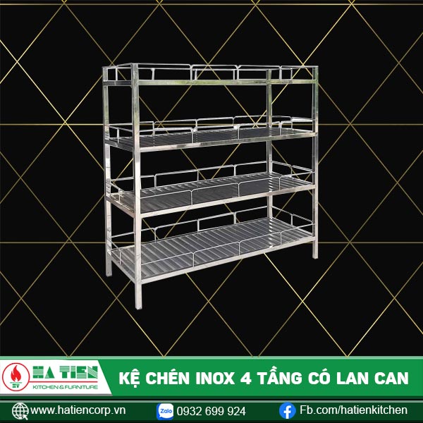 kệ chén 4 tầng inox, kệ thanh