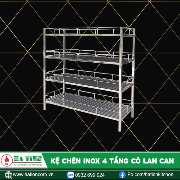kệ chén 4 tầng inox
