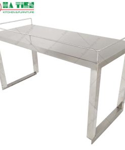 Kệ inox - Kệ phẳng 1 tầng đặt trên bàn có lan can