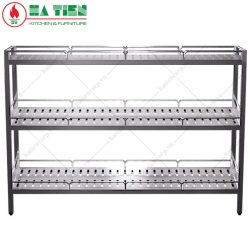 Kệ inox đột lỗ 3 tầng có lan can