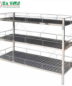 Kệ inox - Kệ thanh 3 tầng có lan can