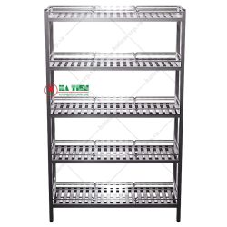 Kệ inox - Kệ thanh 5 tầng có lan can