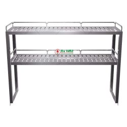 Kệ inox - Kệ đột lỗ 2 tầng đặt trên bàn