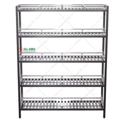 Kệ inox - Kệ thanh 5 tầng có lan can
