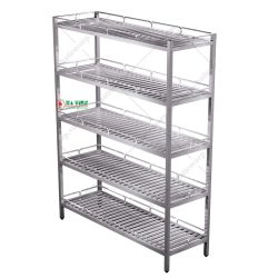 Kệ inox - Kệ thanh 5 tầng có lan can