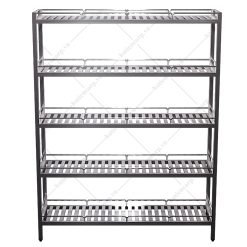 Kệ inox 5 tầng - kệ thanh có lan can