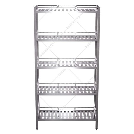 Kệ thanh inox 5 tầng có lan can