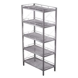 Kệ thanh inox 5 tầng có lan can