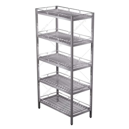 Kệ thanh inox 5 tầng có lan can