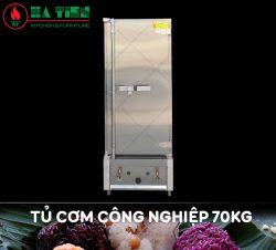 tủ cơm công nghiệp 70kg bằng gas