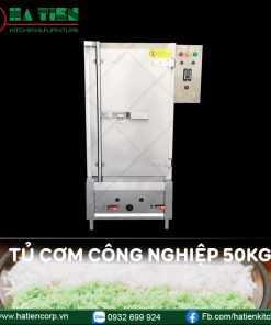tủ cơm công nghiệp 50kg bằng gas và điện
