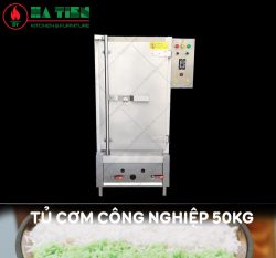 tủ cơm công nghiệp 50kg bằng gas và điện