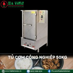 tủ cơm công nghiệp 50kg bằng gas và điện
