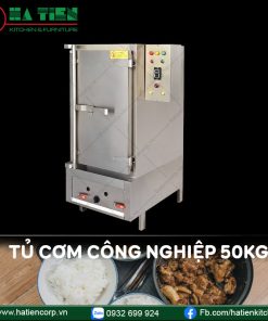 tủ cơm công nghiệp 50kg bằng gas và điện