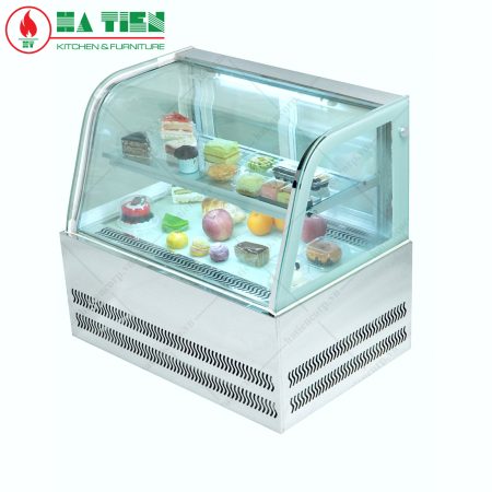 tủ bánh kem kính cong