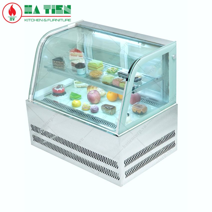 tủ bánh kem kính cong