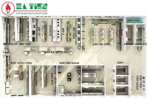 Bố trí bếp 1 chiều Hà Tiên