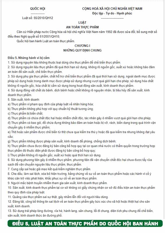 Luật an toàn thực phẩm
