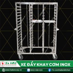 Xe đẩy khay cơm inox