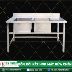 bồn rửa 2 ngăn cho máy rửa chén