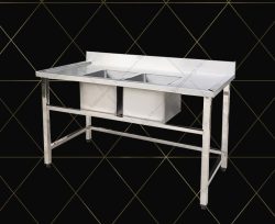 bồn rửa inox 2 ngăn có bàn 2 bên