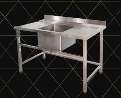 bồn rửa inox công nghiệp 1 hố 2 cánh