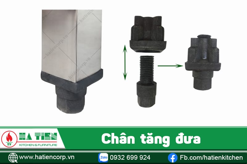 Bồn rửa inox 1 ngăn có chân tăng đưa