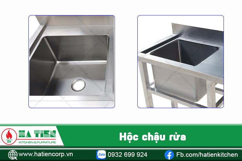 Bồn rửa inox 1 ngăn có hộc sâu