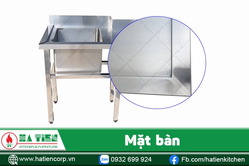 mặt bàn bồn rửa inox 1 ngăn