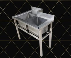 bồn rửa chén 2 ngăn áp tường