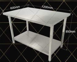 bàn inox 2 tầng chữ nhật