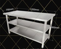 Bàn inox 2 Kệ Dưới — Hà Tiên Corp
