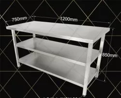 Bàn inox 2 Kệ Dưới — Hà Tiên Corp