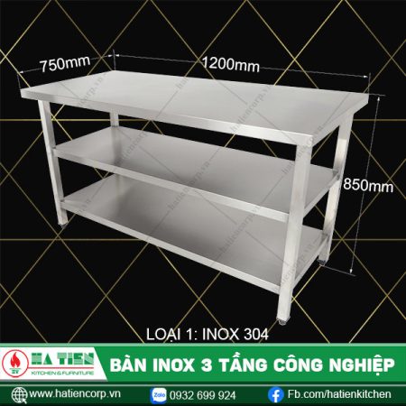 Bàn inox 2 Kệ Dưới — Hà Tiên Corp