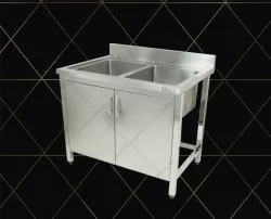 bồn rửa bát inox 304 2 ngăn có cửa mở