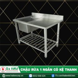 chậu rửa chén 1 ngăn có kệ thanh