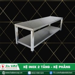 kệ inox 2 tầng 304 phẳng