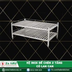 kệ inox để chén 2 tầng