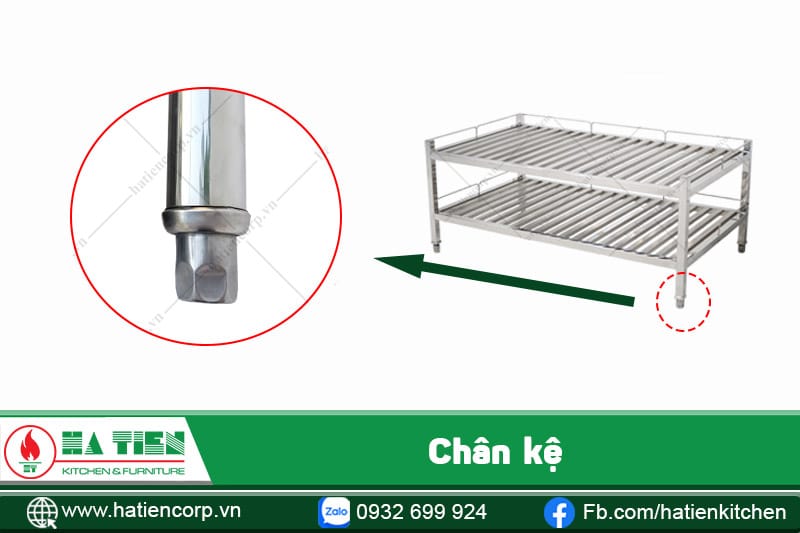 kệ inox để chén có chân