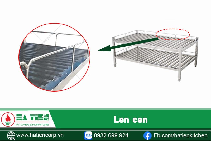 kệ inox để chén có lan can
