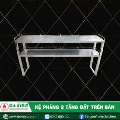kệ 2 tầng inox đặt trên bàn