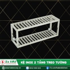 kệ inox 2 tầng treo tường 1